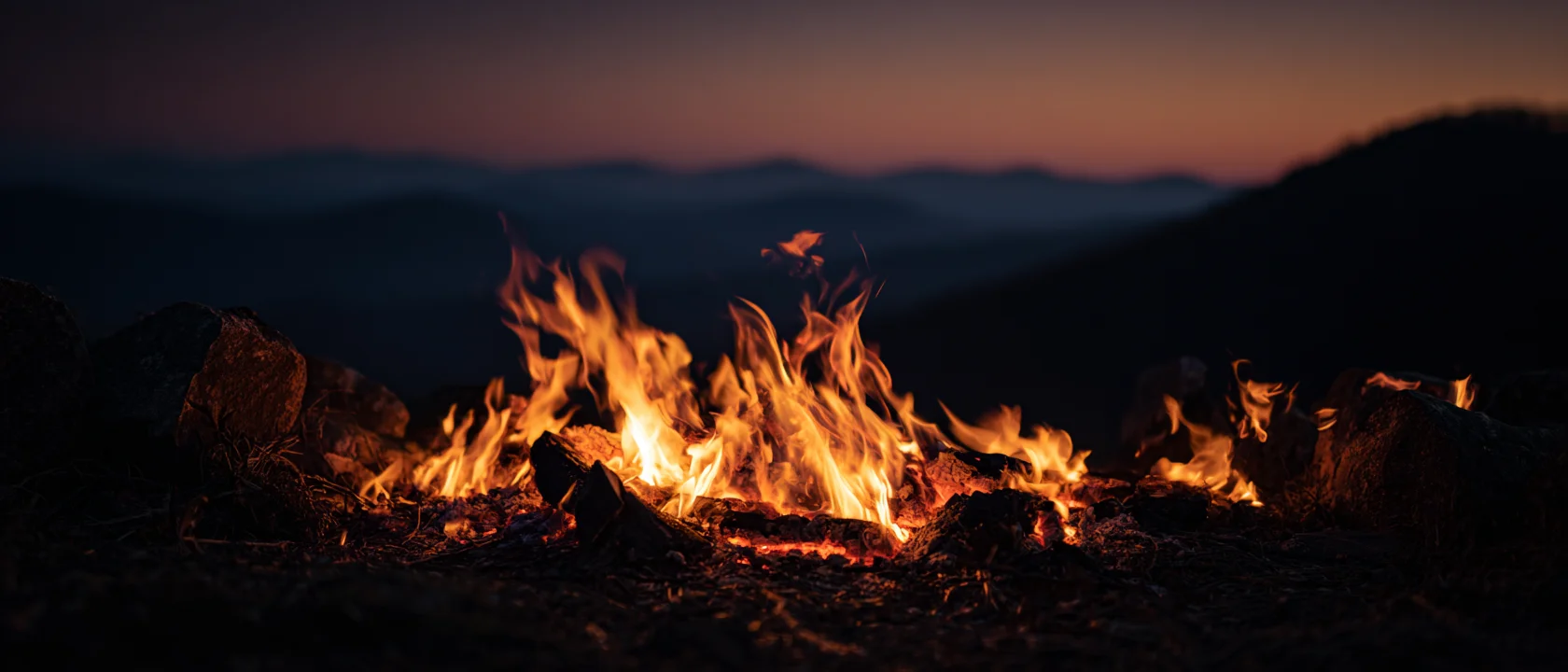 Roaring campfire